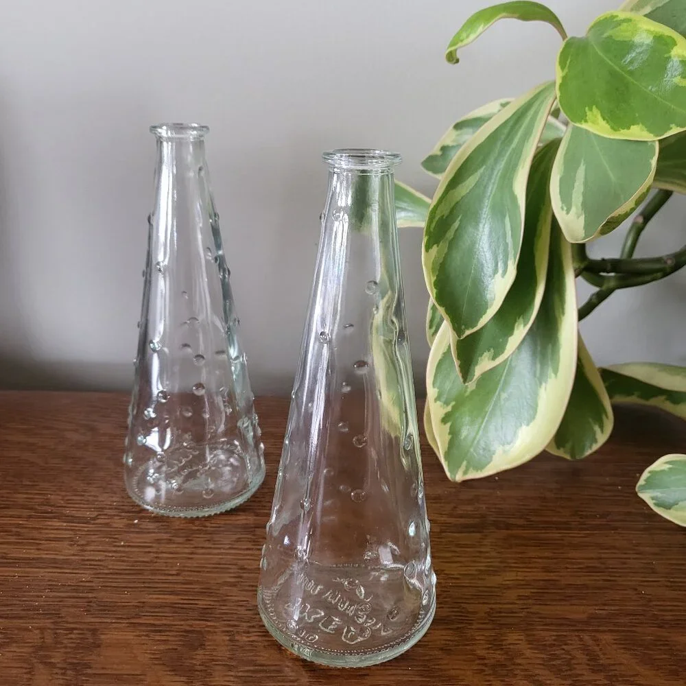 IKEA Clear Glass Hobnail Vase Set of 2
